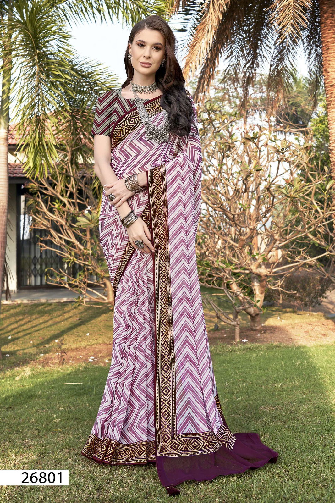 Harnaaz By Vallabhi Georgette Printed Sarees Wholesale Shop In Surat